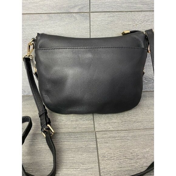 Vince Camuto Rizo Foldover Leather Crossbody-black bag medium size - Picture 5 of 7